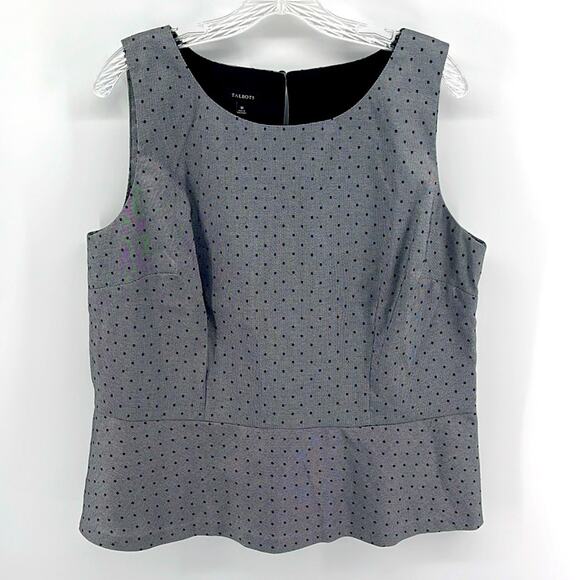 Talbots polka dot print sleeveless career peplum top sz 16 - Picture 1 of 6
